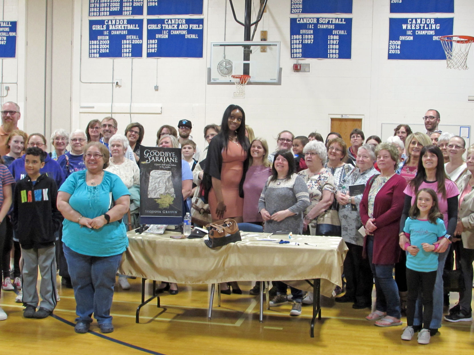 Sequoya Griffin and some of the many supporters who came out for the book signing.